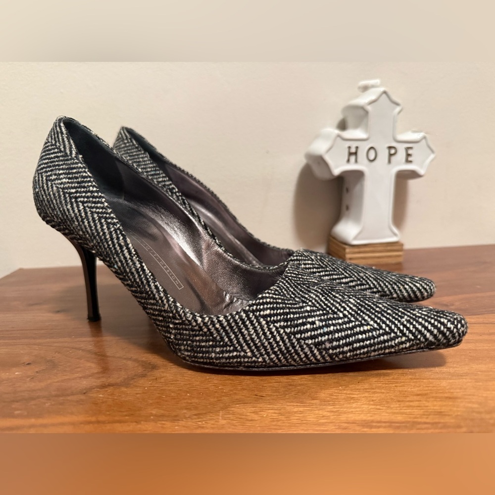 Giuseppe Zanotti Pointed Toe Herringbone Tweed Pumps size 39